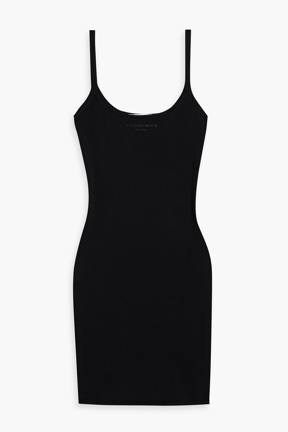 Alexander Wang T Logo-print Stretch-jersey Mini Dress In Black