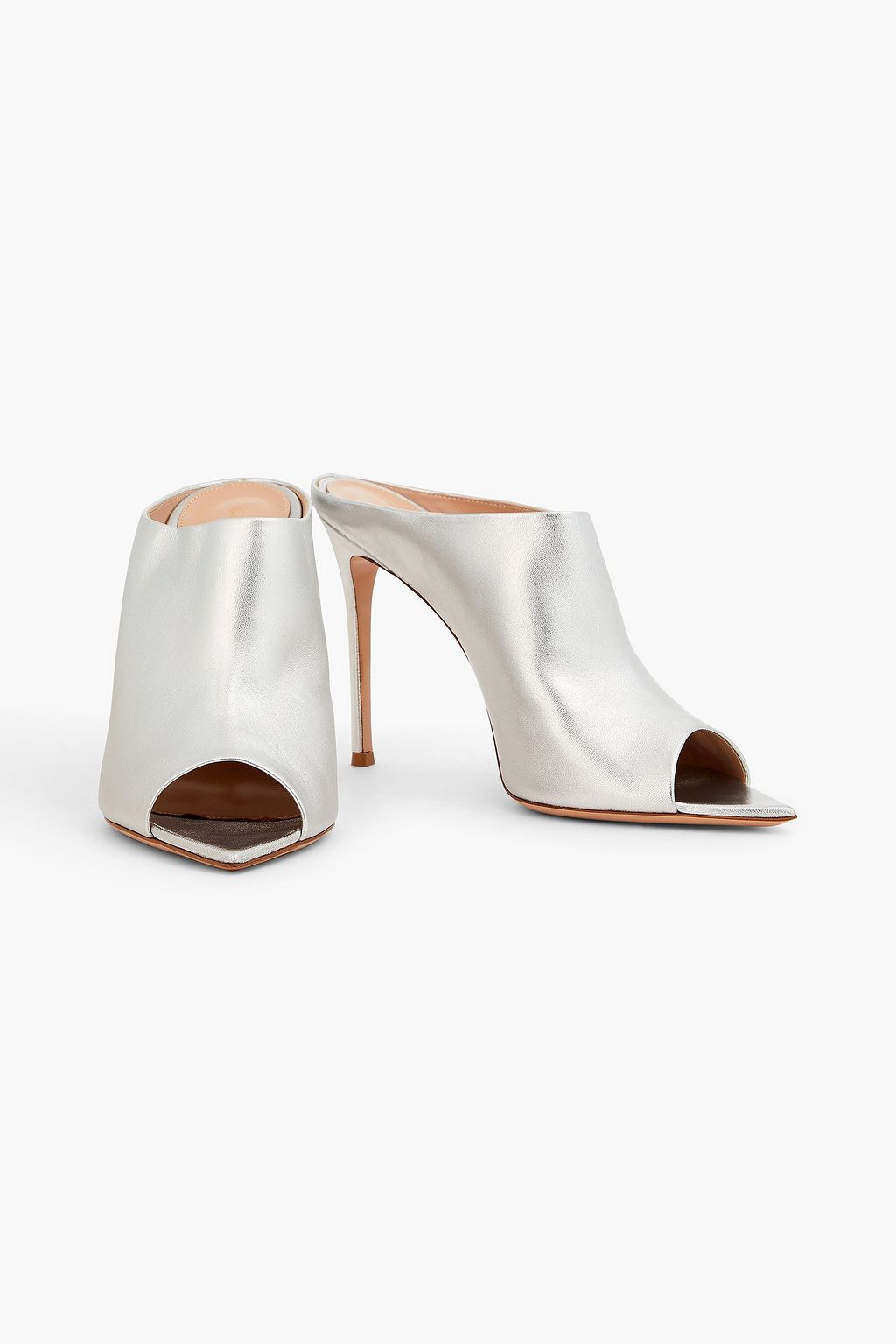 GIANVITO ROSSI Nova metallic leather mules