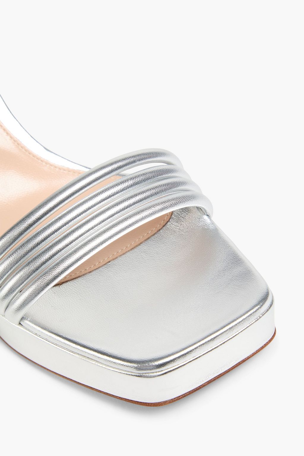 GIANVITO ROSSI Lena metallic leather platform sandals