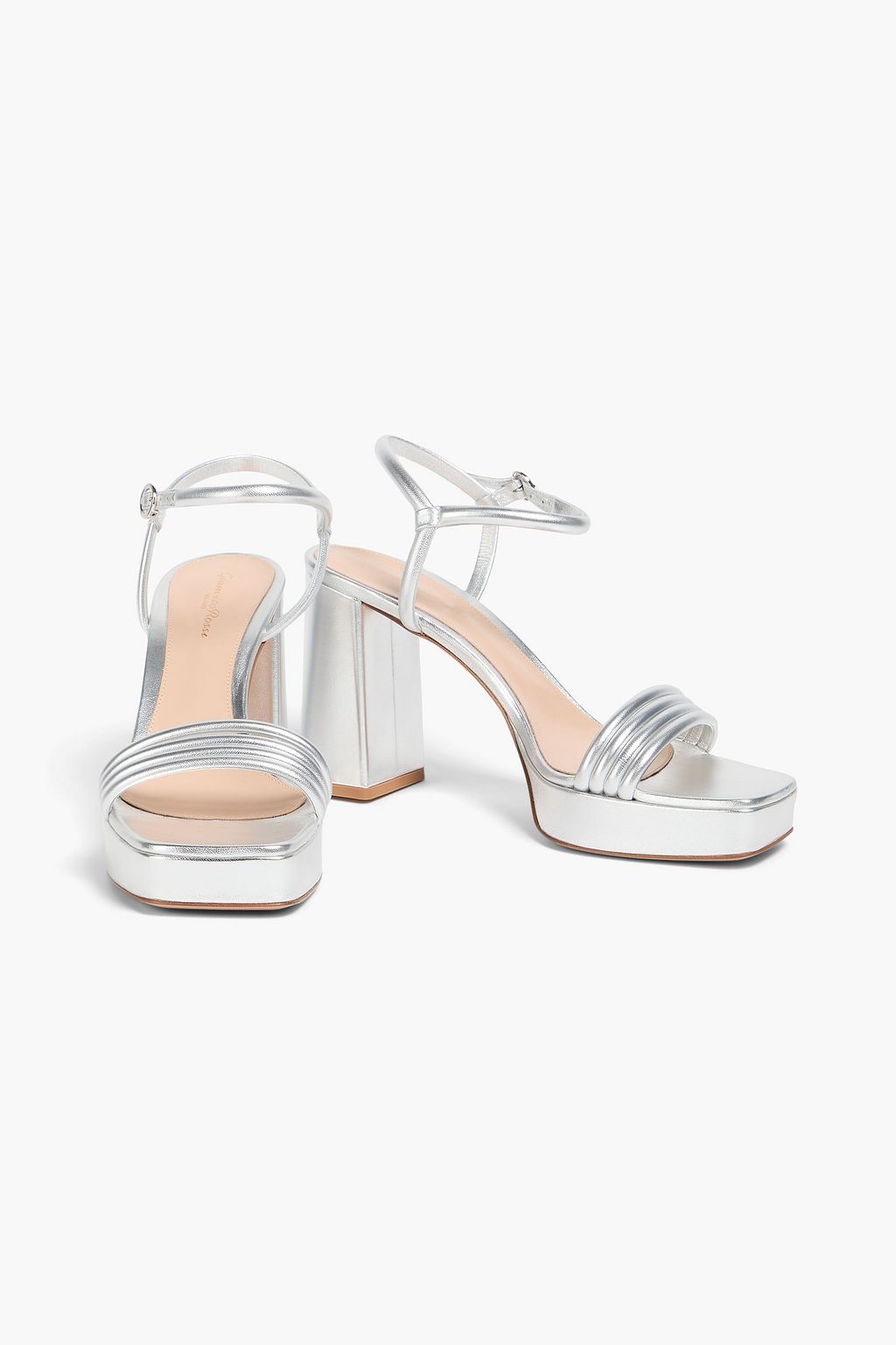 GIANVITO ROSSI Lena metallic leather platform sandals