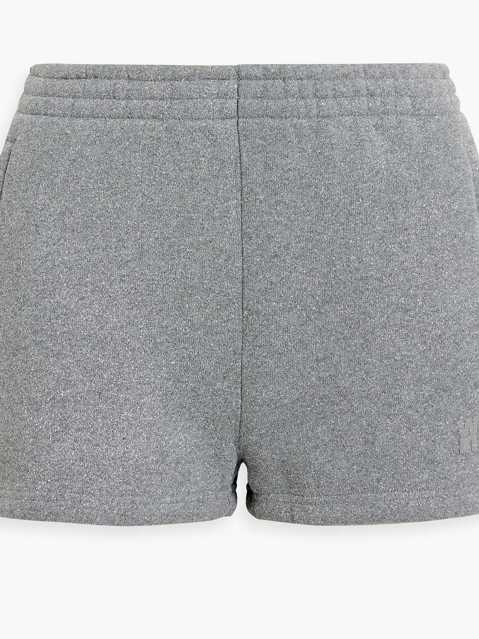 glittered cotton-blend fleece shorts
