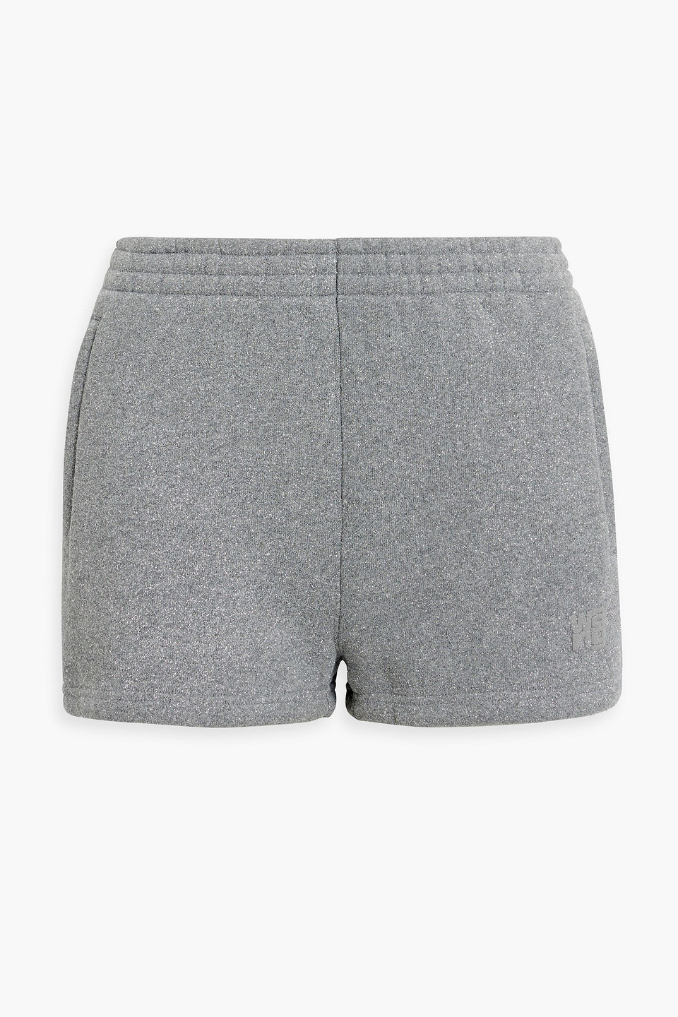 Glittered cotton-blend fleece shorts