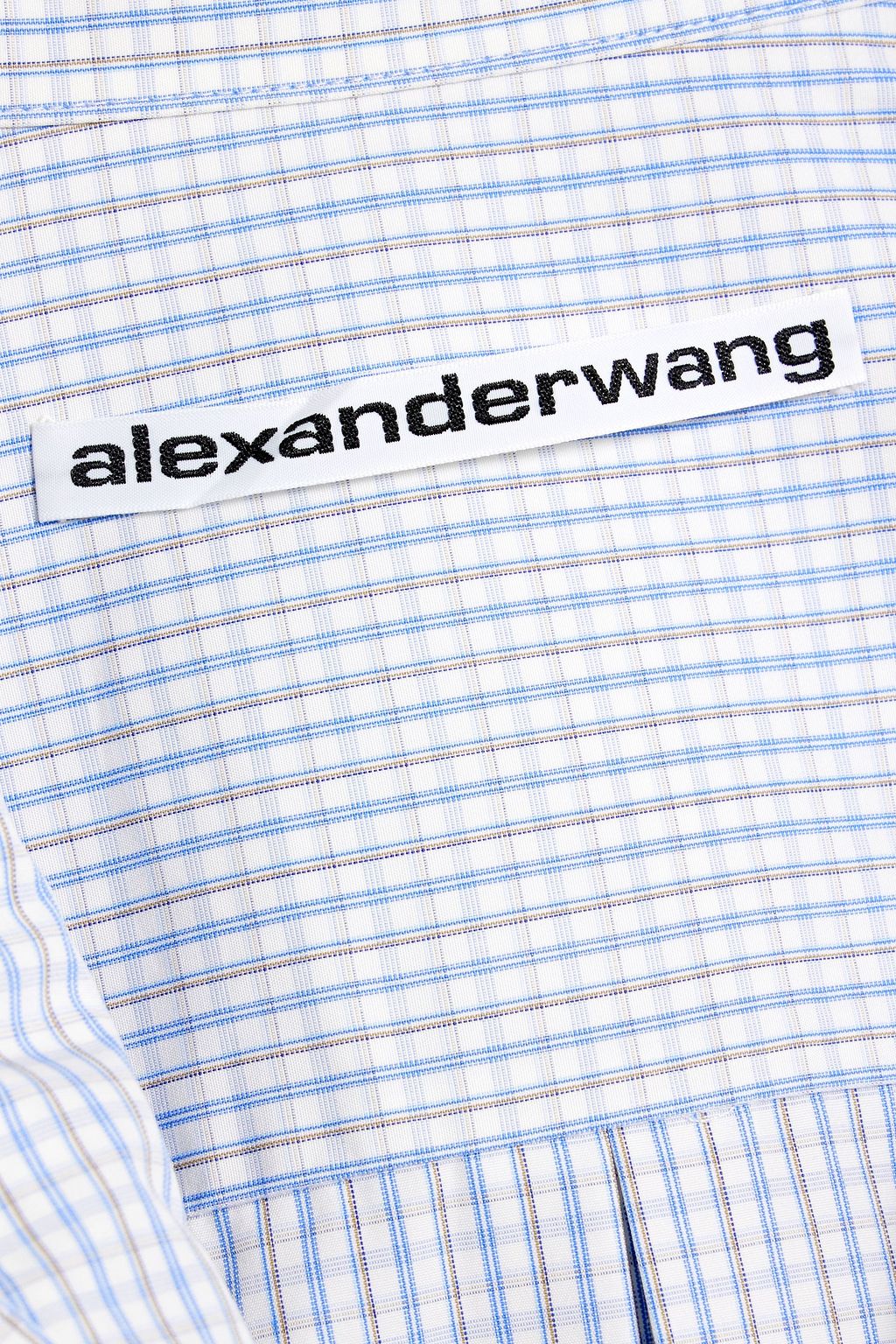 ALEXANDER WANG قميص من قطن بوبلين مزين بنقشة مربعات وبتأثير مزموم