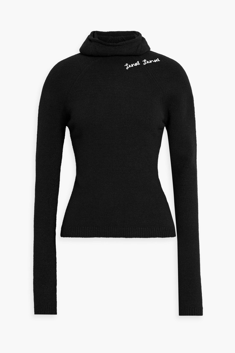 Ienki Ienki Embroidered Knitted Hooded Sweater In Black