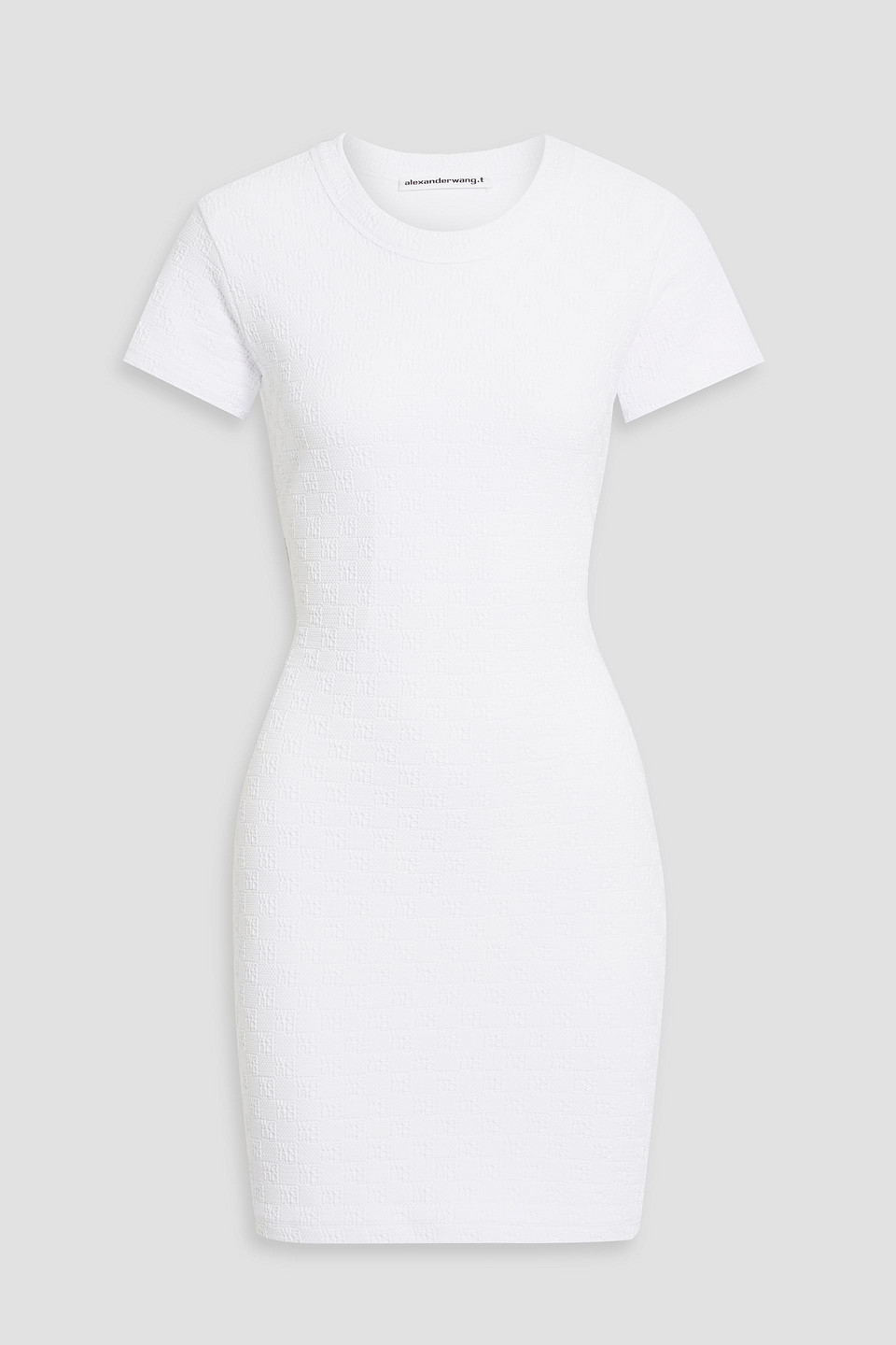 Alexander Wang T Jacquard-knit Mini Dress In White