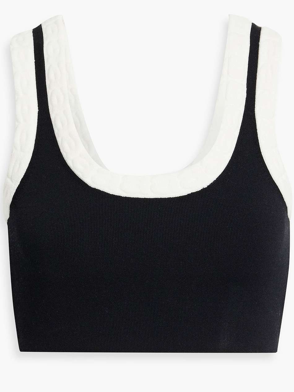 cropped stretch-knit top