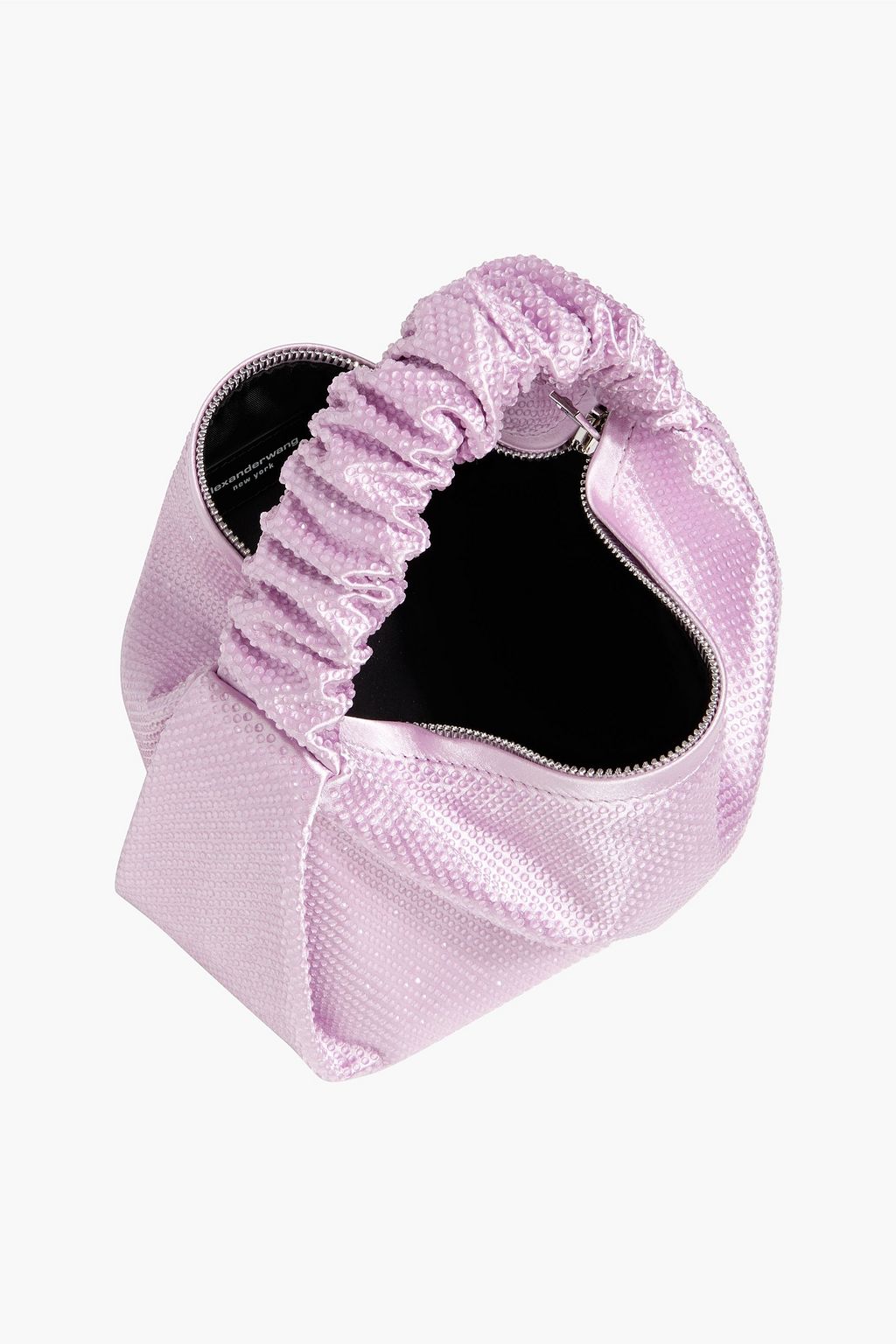 ALEXANDER WANG Scrunchie crystal-embellished satin tote