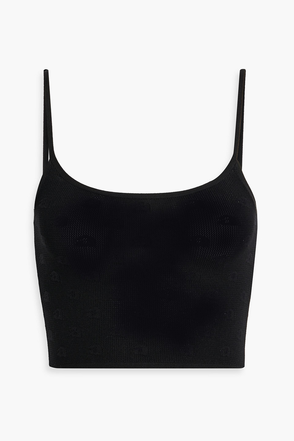 Alexander Wang T Cropped Jacquard-knit Top In Black