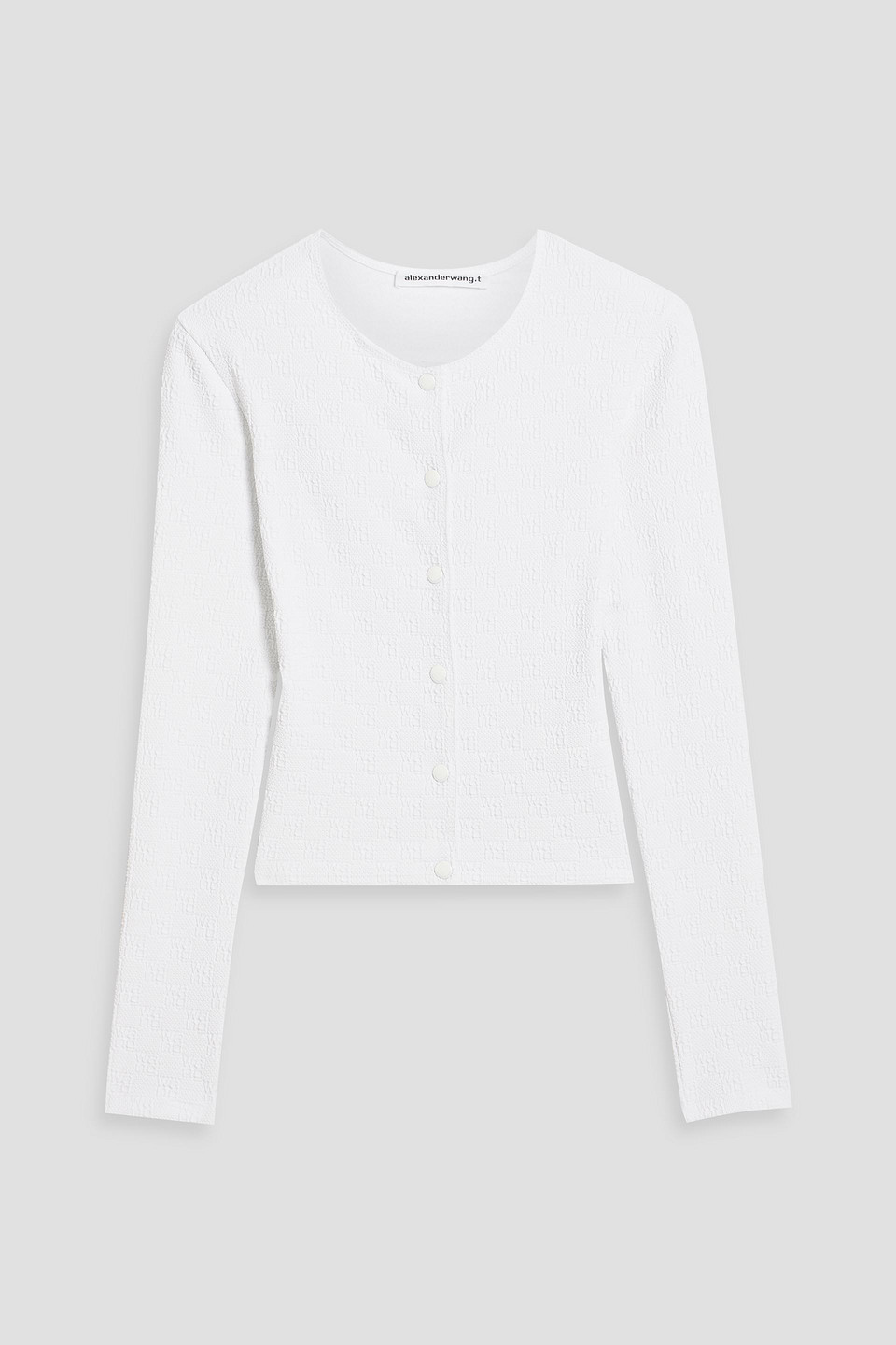 Alexander Wang T Jacquard-knit Cardigan In White