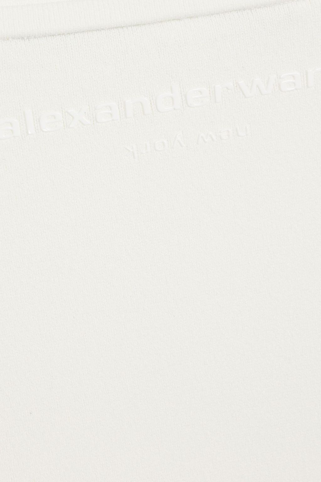 ALEXANDERWANG.T بلوزة قصيرة بدون أكمام من نسيج مطاط محبوك