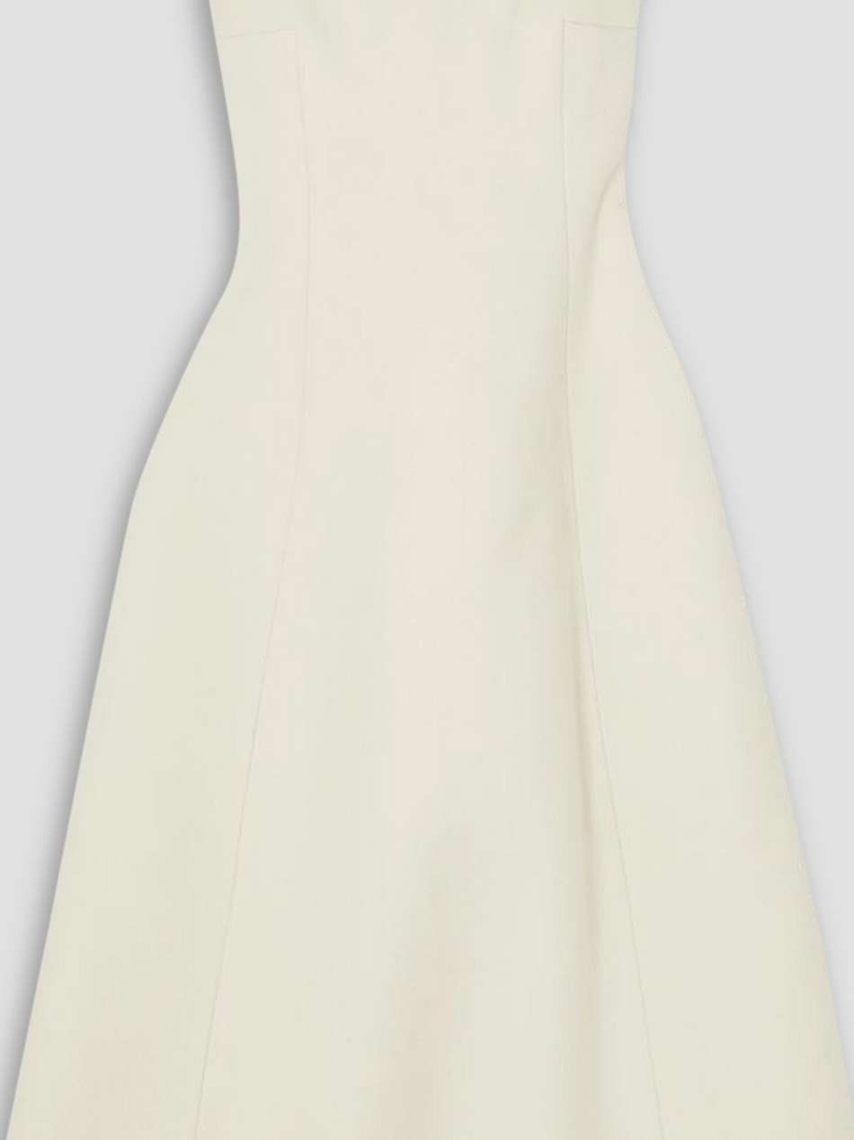 uma off-the-shoulder melton wool-blend midi dress