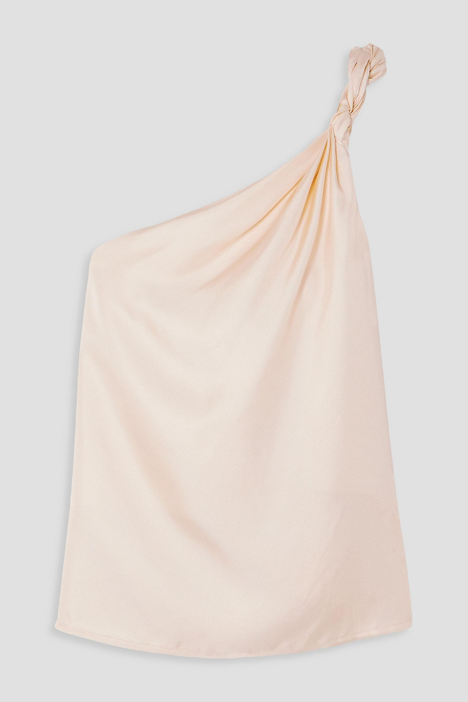 Loulou Studio Adiran One-shoulder Twisted Silk-twill Top In Cream Rose