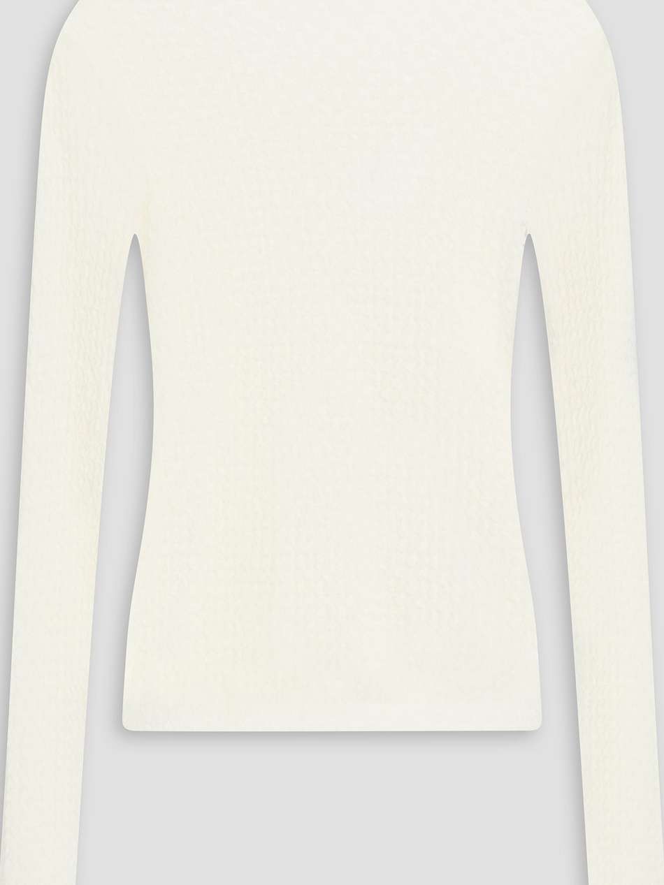 stretch-lace turtleneck top