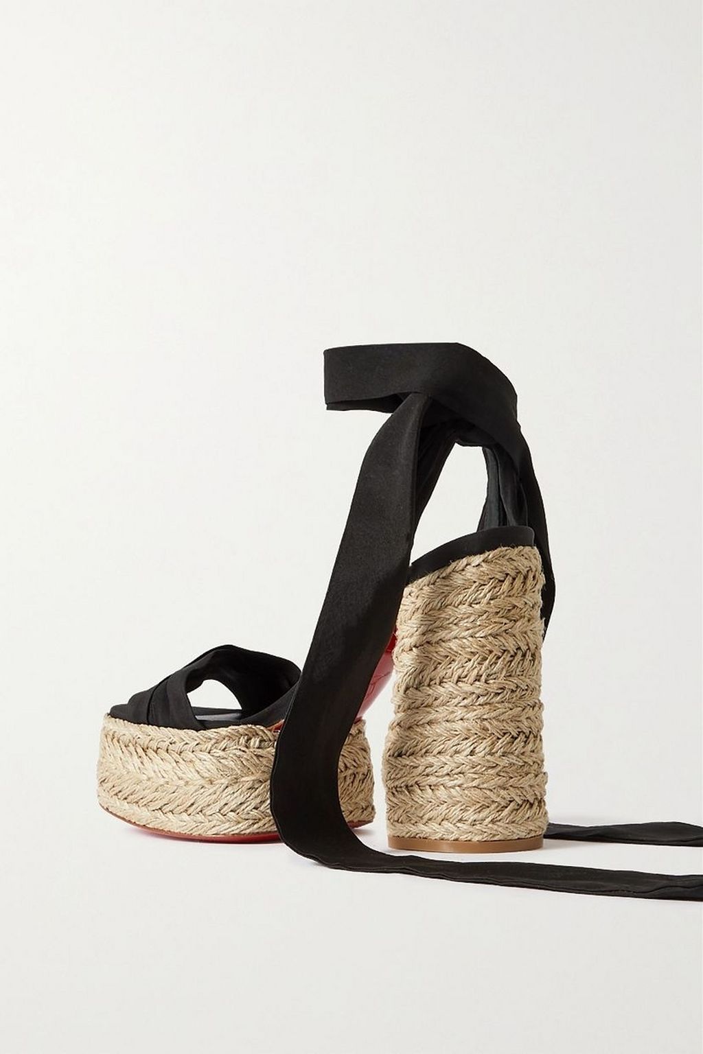 CHRISTIAN LOUBOUTIN 마리자 뒤 데저트 개버딘 에스파드리유 플랫폼 샌들 130mm