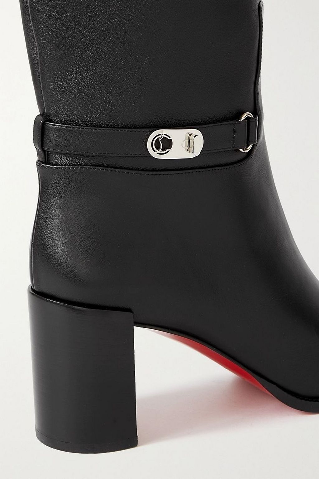 CHRISTIAN LOUBOUTIN Lock Botta レザー ニーハイブーツ