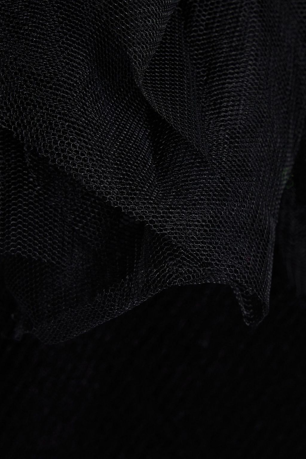 COTTON BY AUTUMN CASHMERE Ruffled tulle and ribbed-knit midi dress
