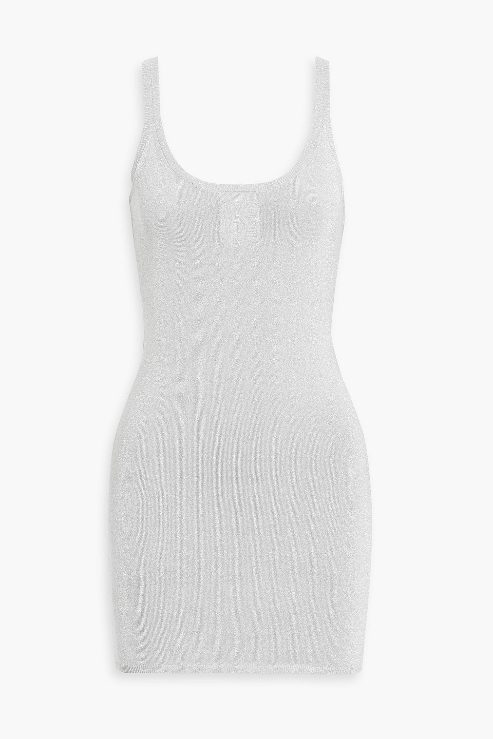 Alexander Wang T Embossed Metallic Stretch-knit Mini Dress In Silver