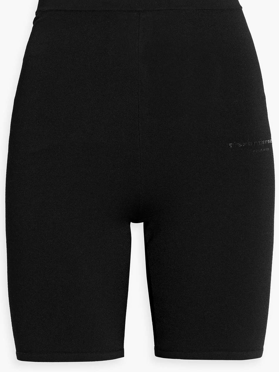 appliquéd stretch-knit shorts