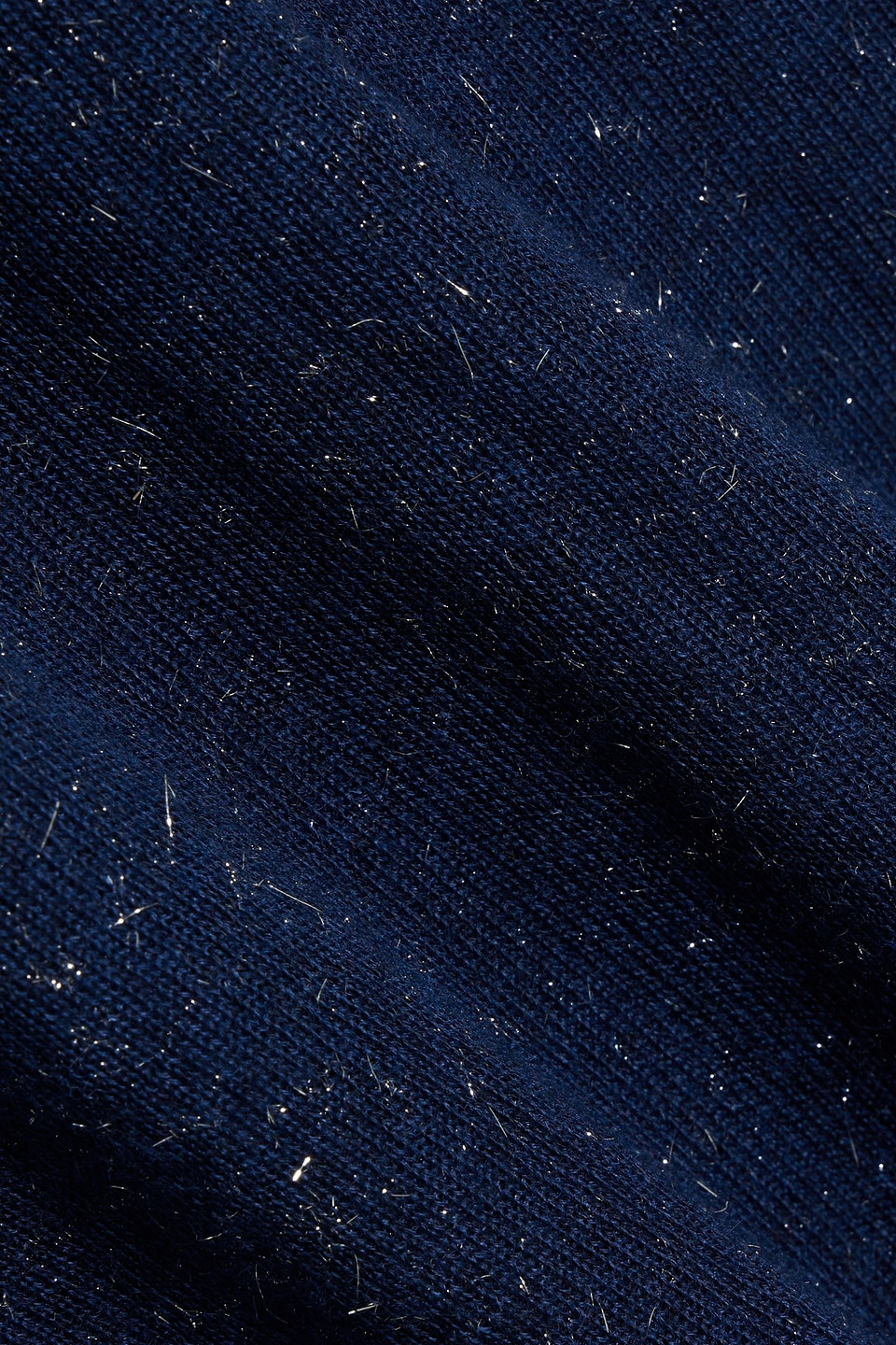 Autumn Cashmere Metallic Knitted Turtleneck Sweater In Navy