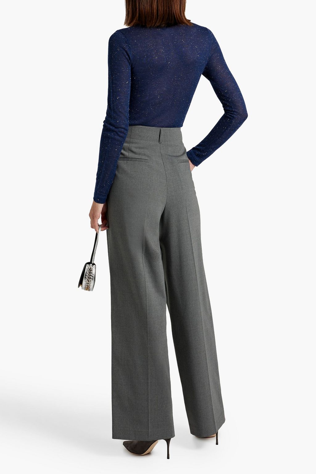 AUTUMN CASHMERE Metallic knitted turtleneck sweater