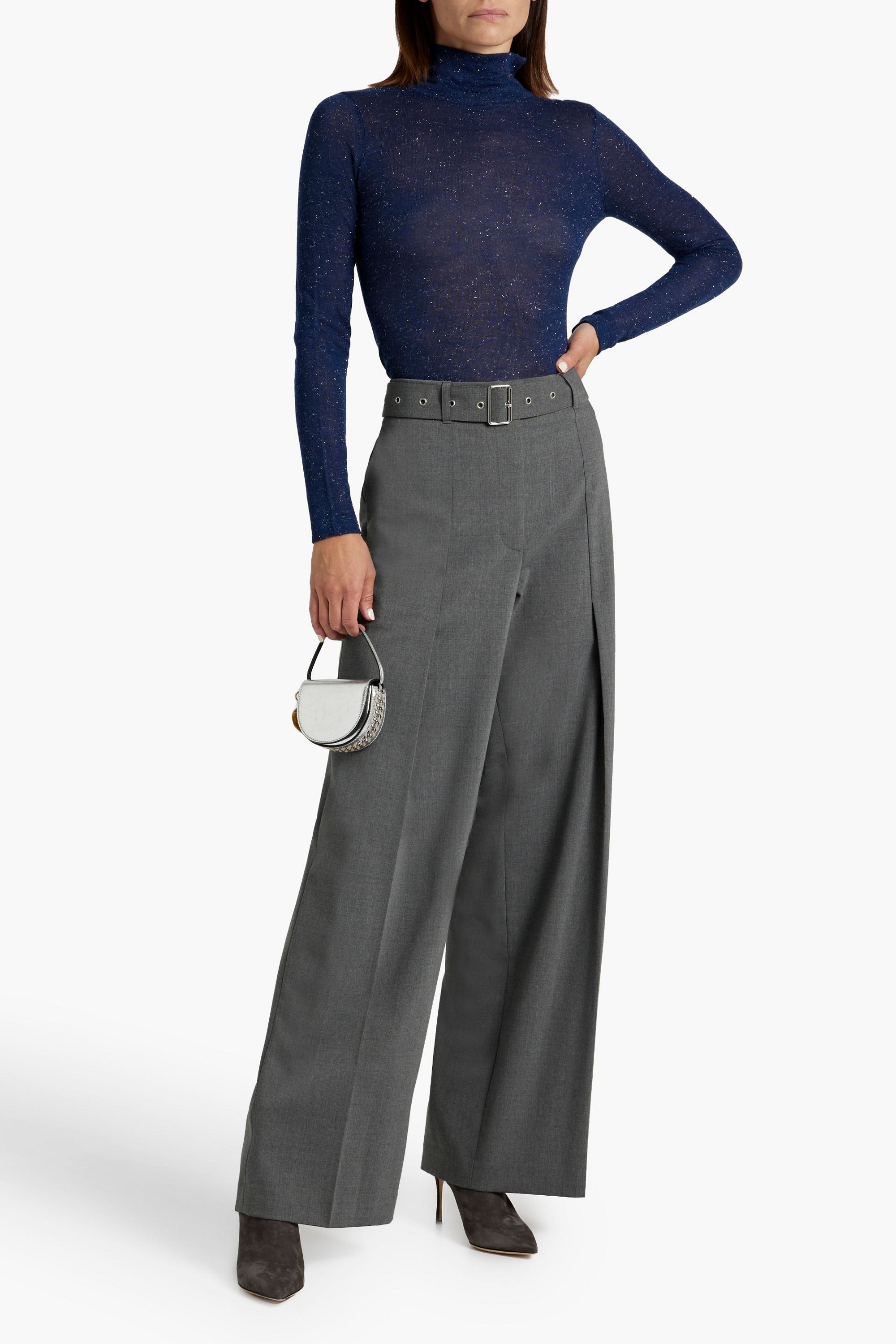 Autumn Cashmere Metallic knitted turtleneck sweater