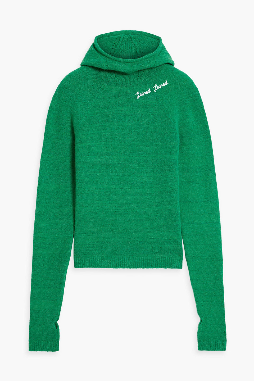 Ienki Ienki Embroidered Knitted Hooded Sweater In Green