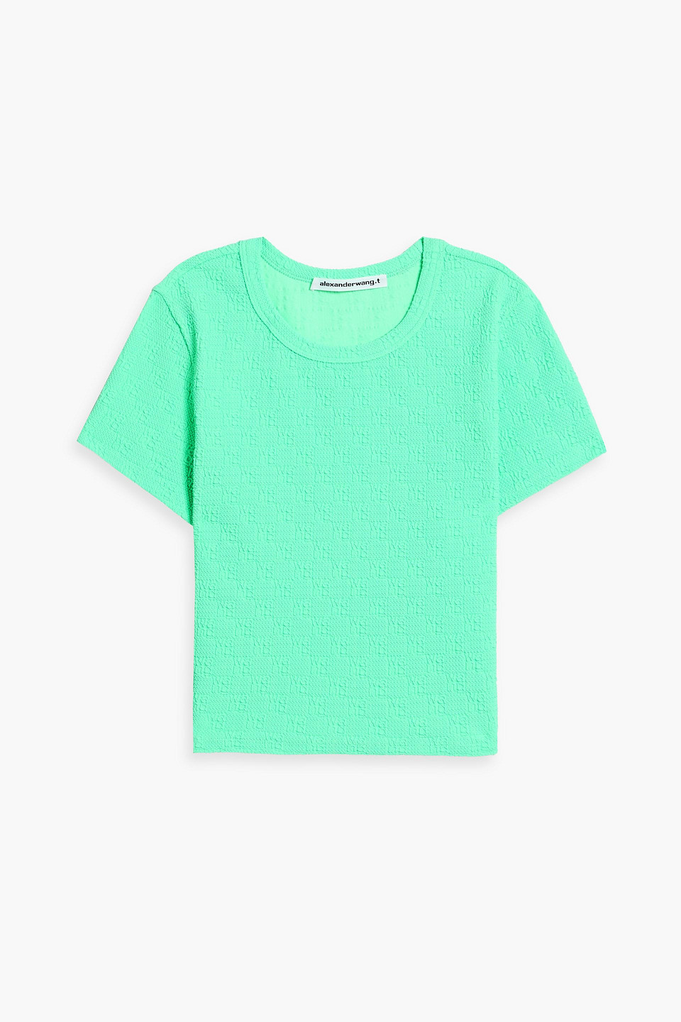 Alexander Wang T Cropped Jacquard-knit Top In Mint