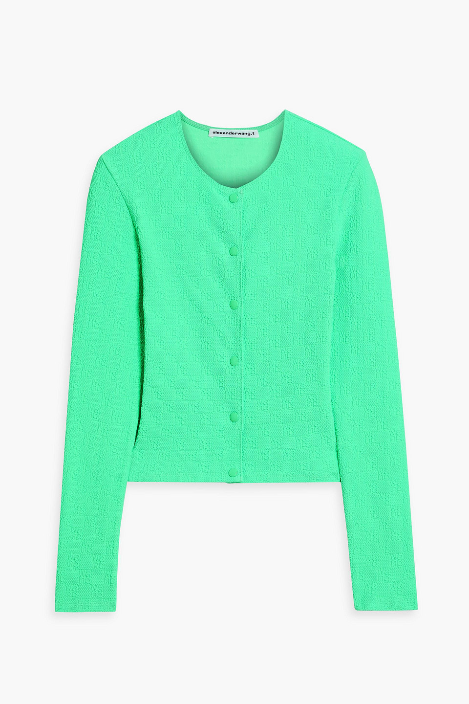 Alexander Wang T Jacquard-knit Cardigan In Mint