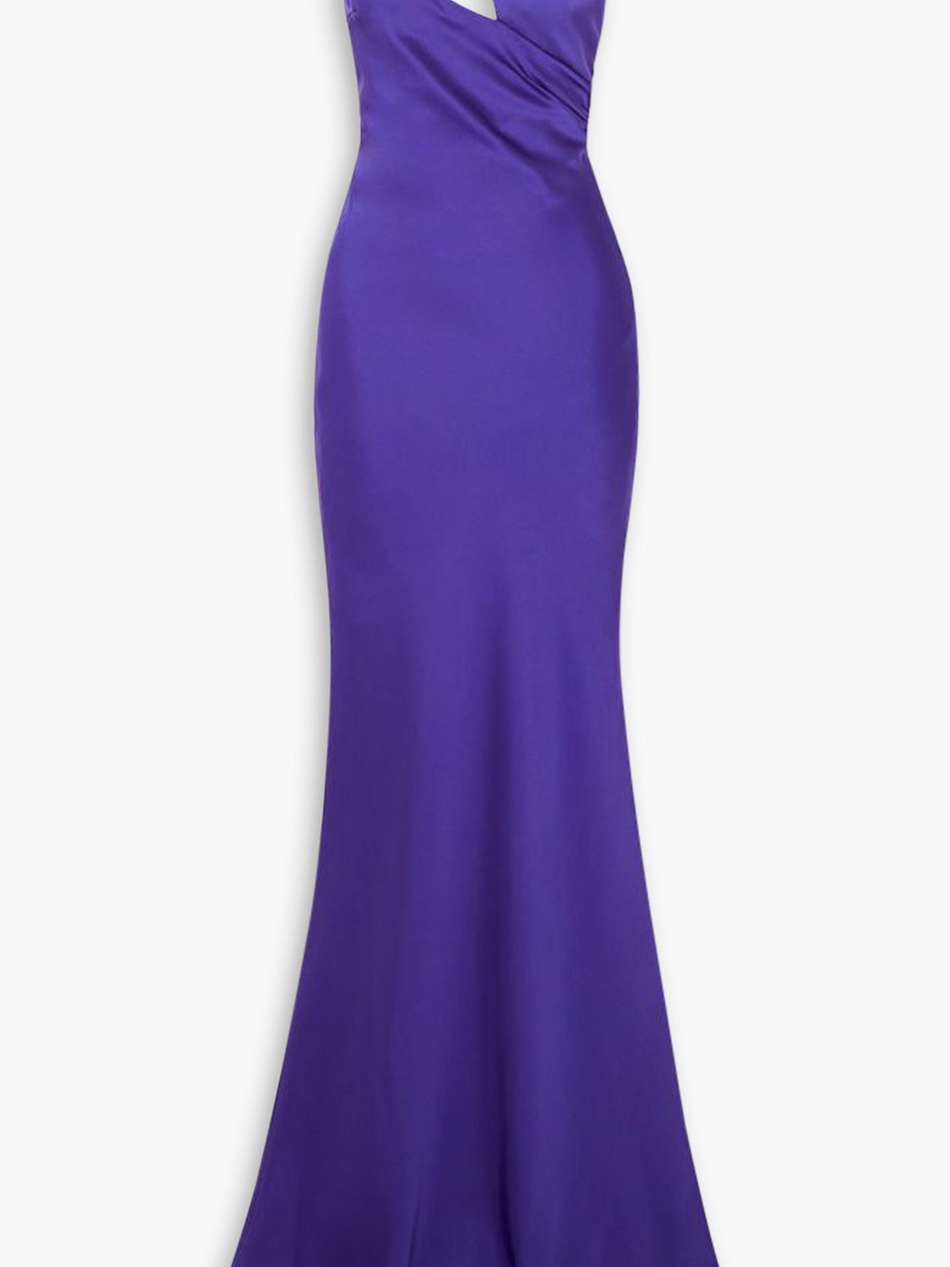 melva cutout satin maxi dress