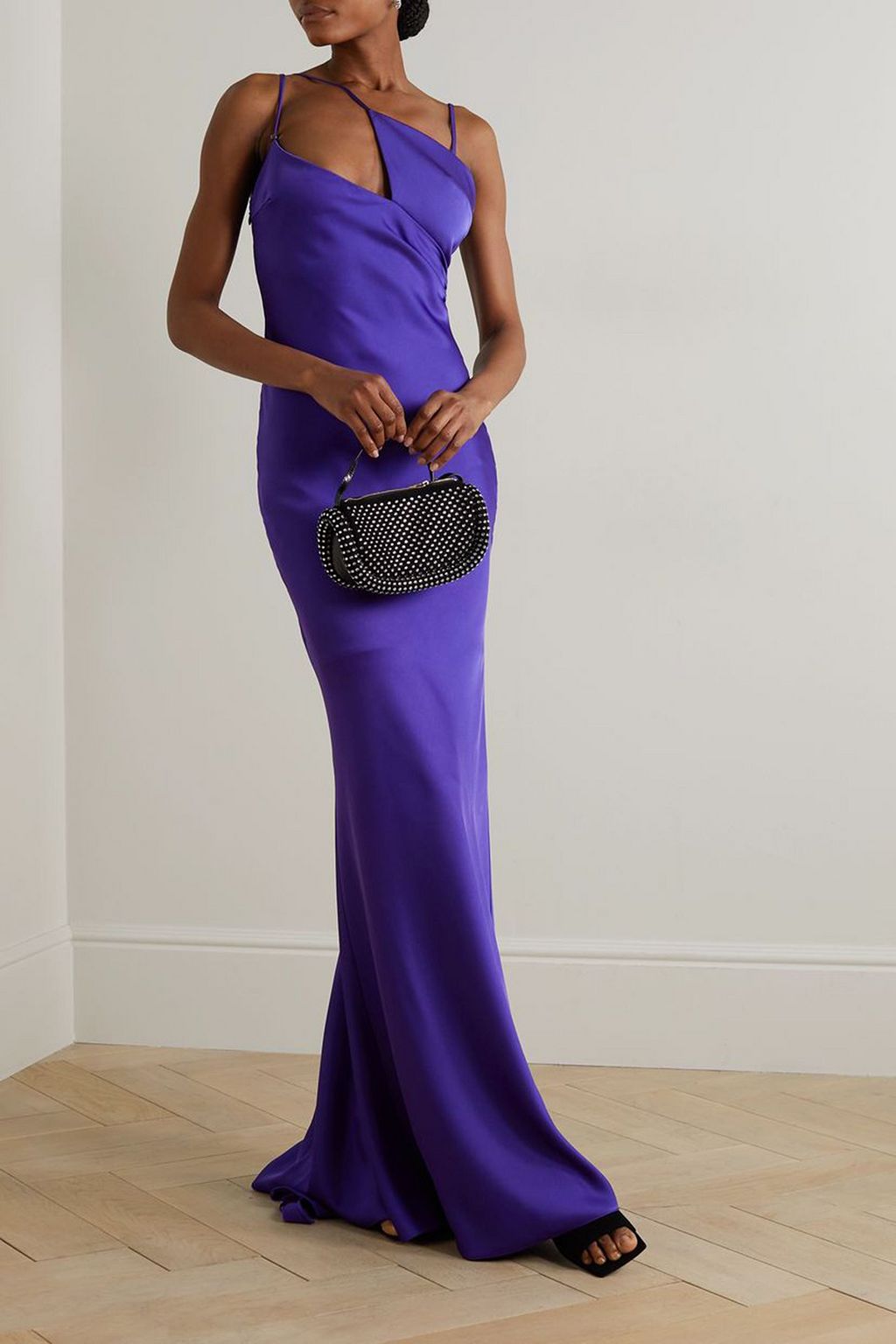 THE ATTICO Melva cutout satin maxi dress
