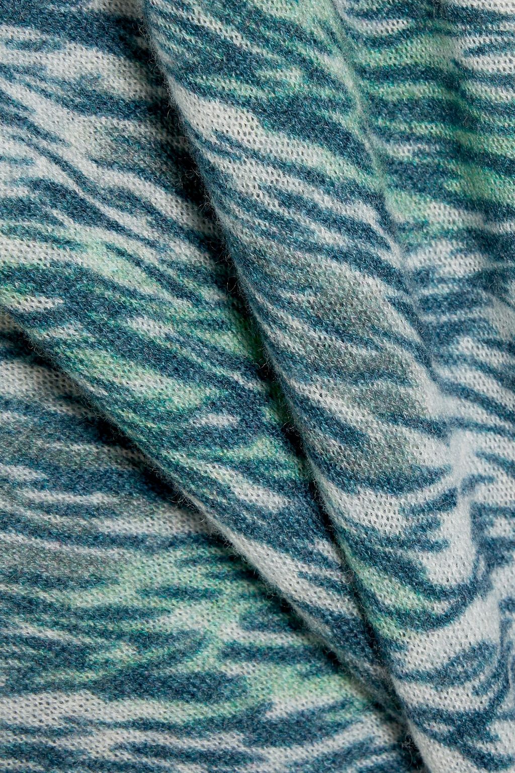 AUTUMN CASHMERE Tiger-print cashmere turtleneck sweater