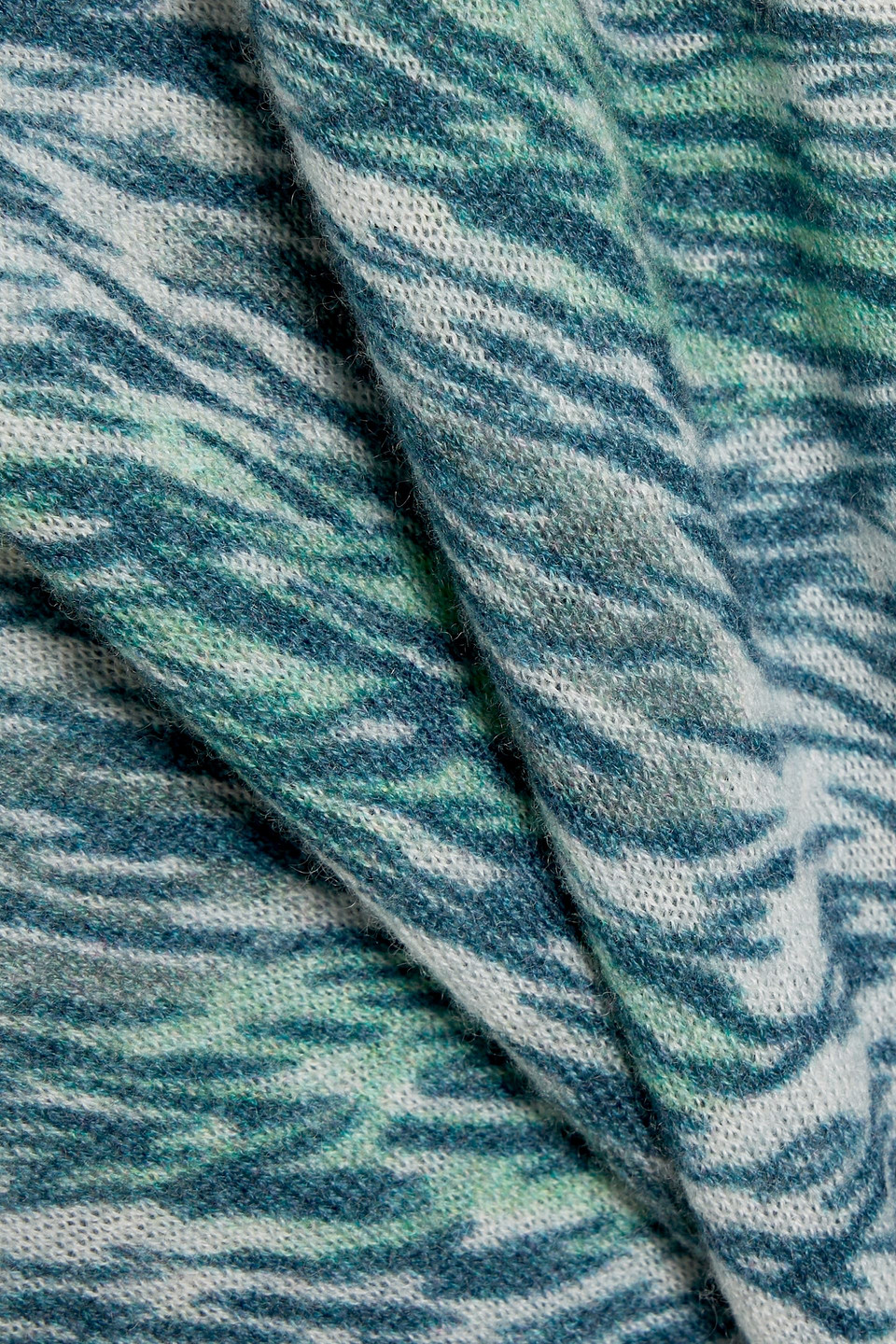 Autumn Cashmere Printed Cashmere Turtleneck Sweater In Slate Blue