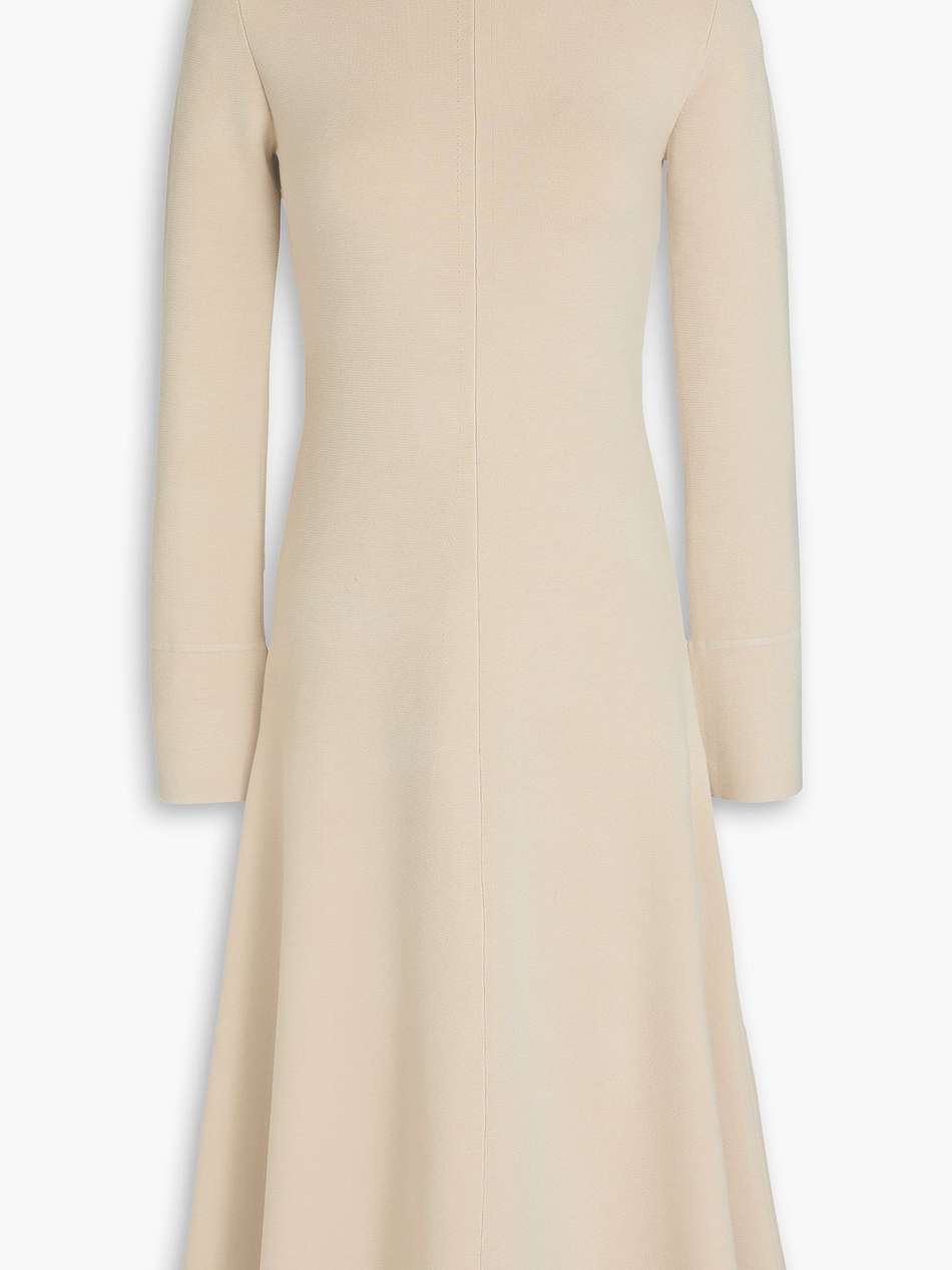 silk-blend turtleneck midi dress