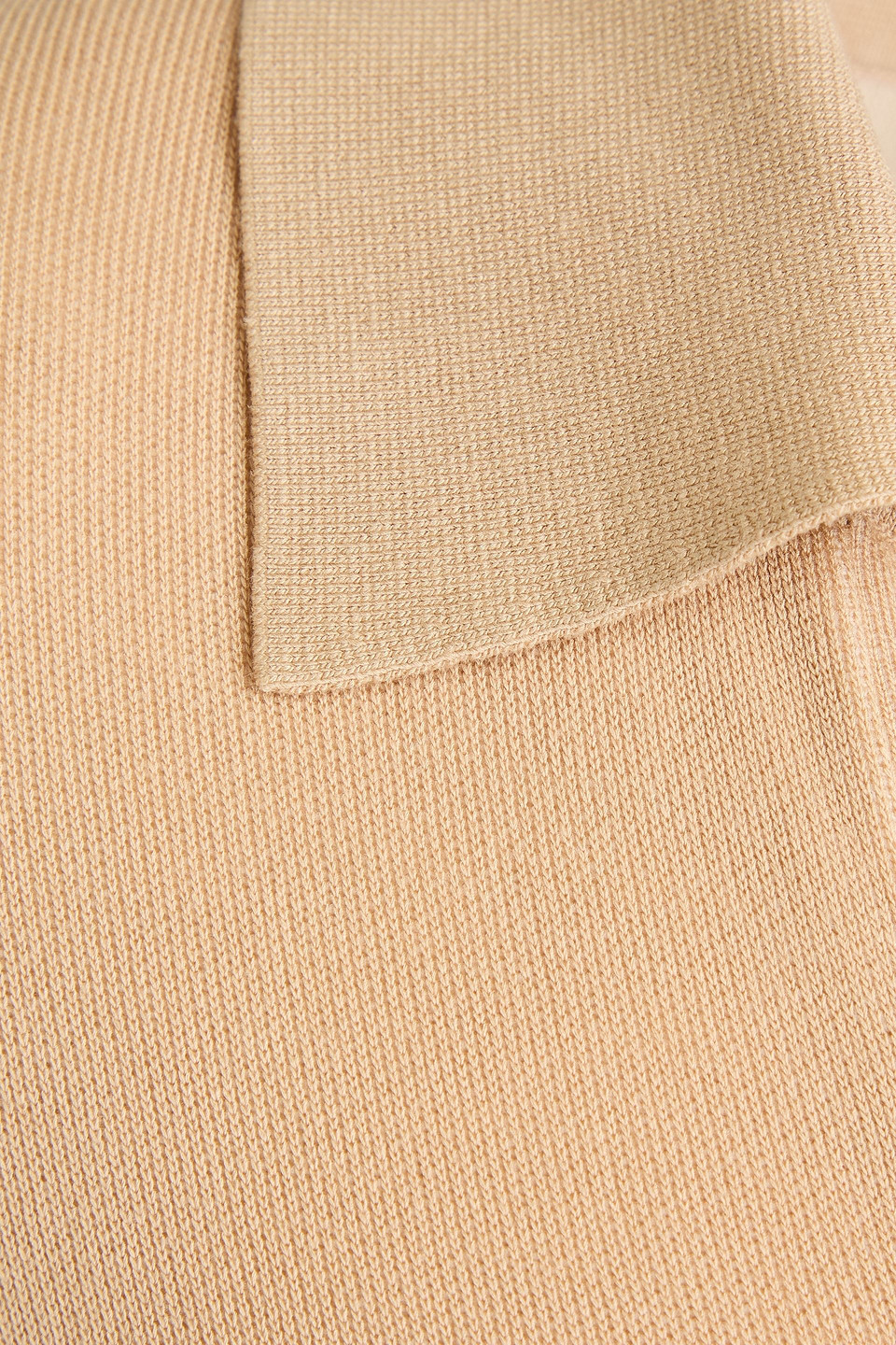 Joseph Ribbed-knit Polo Shirt In Sand