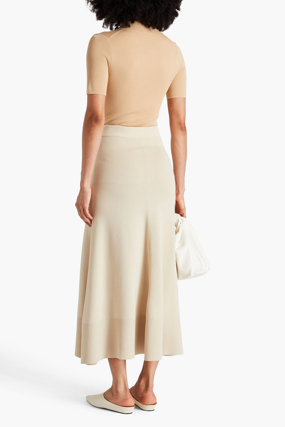 Joseph Ribbed-knit Polo Shirt In Sand
