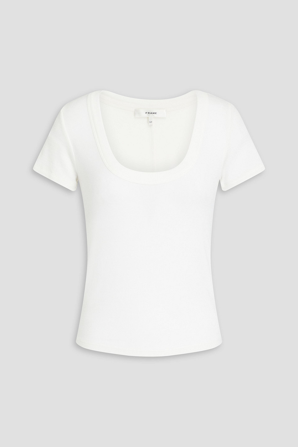 Frame Ribbed Modal-blend Jersey T-shirt In White