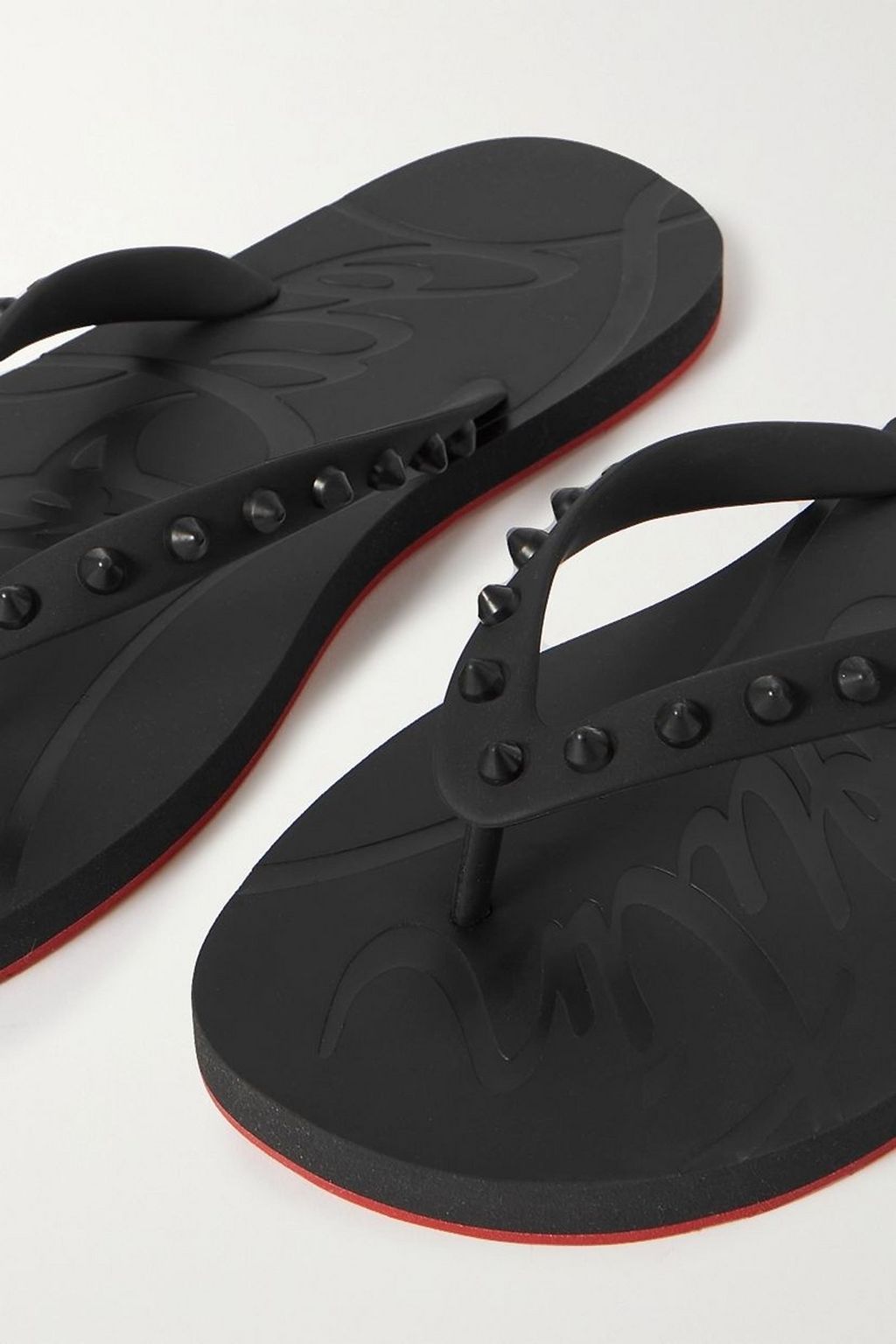 CHRISTIAN LOUBOUTIN Donna spiked rubber flip flops