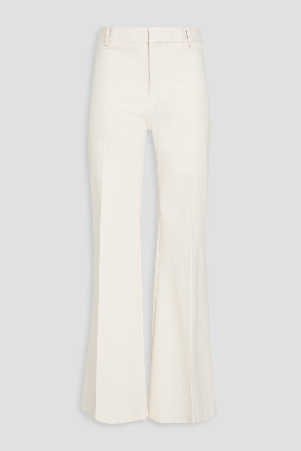 Frame Le Palazzo Cotton-blend Twill Wide-leg Trousers In Off-white