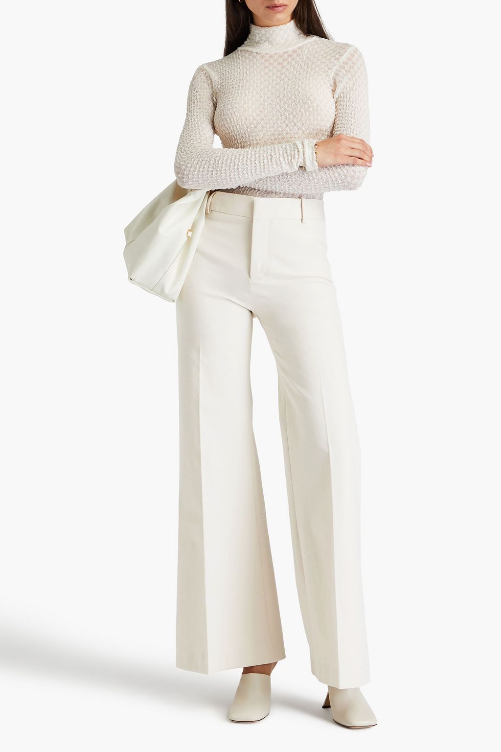 FRAME Le Palazzo cotton-blend twill wide-leg pants