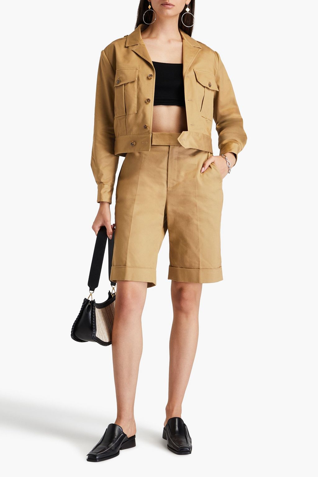 FRAME Cotton-blend twill shorts