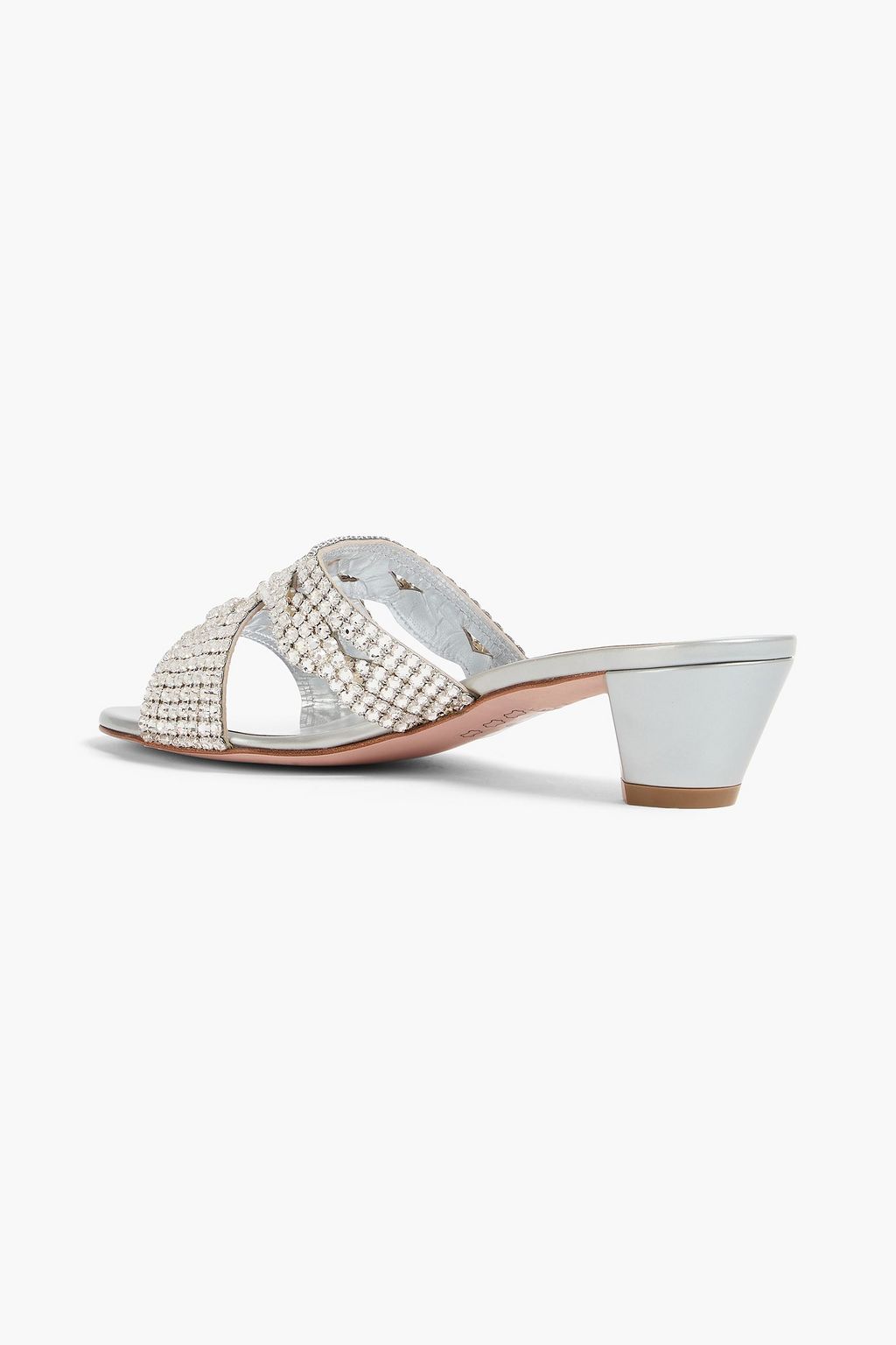 GINA Deitrich crystal-embellished patent-leather mules