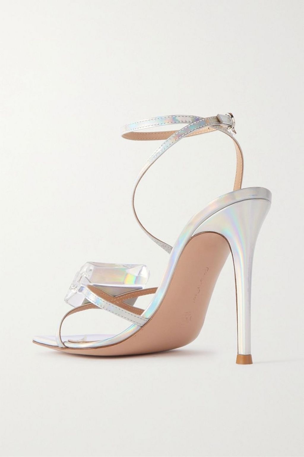 GIANVITO ROSSI Jaipur crystal-embellished mirrored-leather sandals