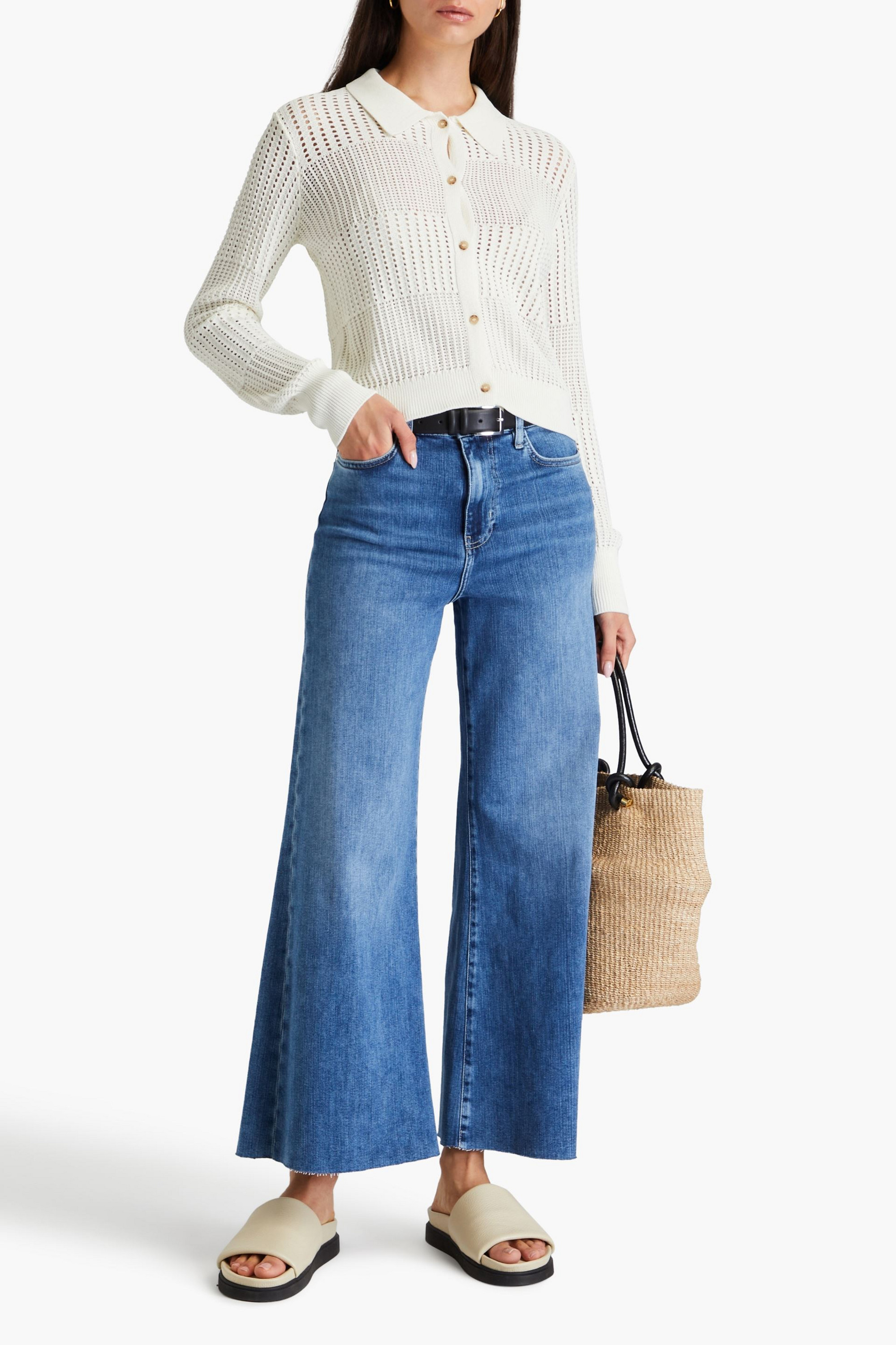 FRAME Le Palazzo Crop high-rise wide-leg jeans