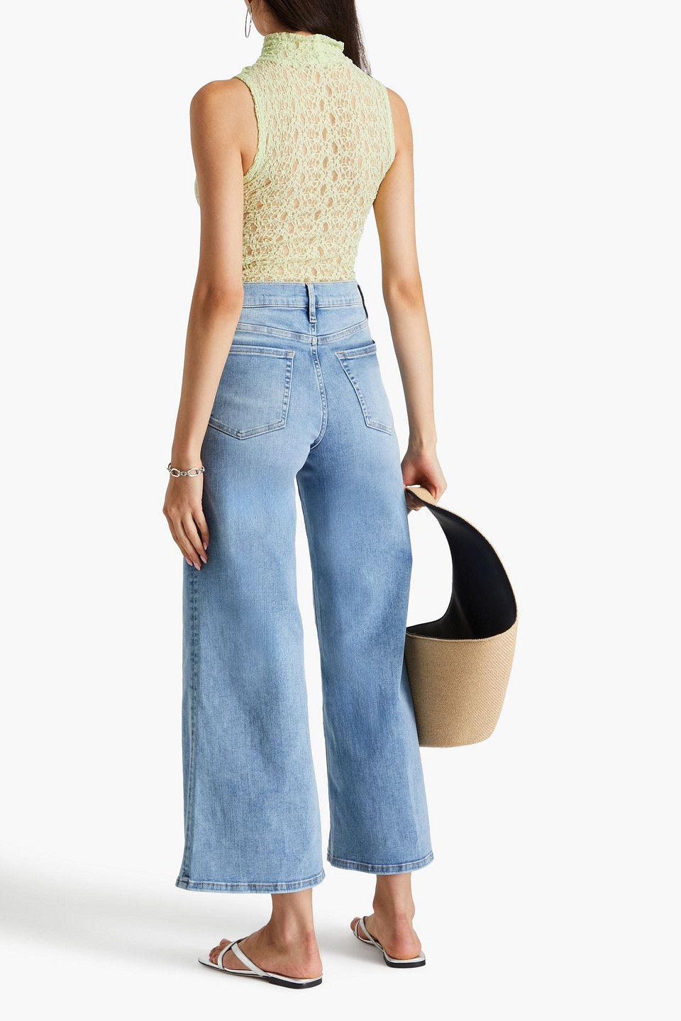 FRAME LE PALAZZO CROP HIGH-RISE WIDE-LEG JEANS