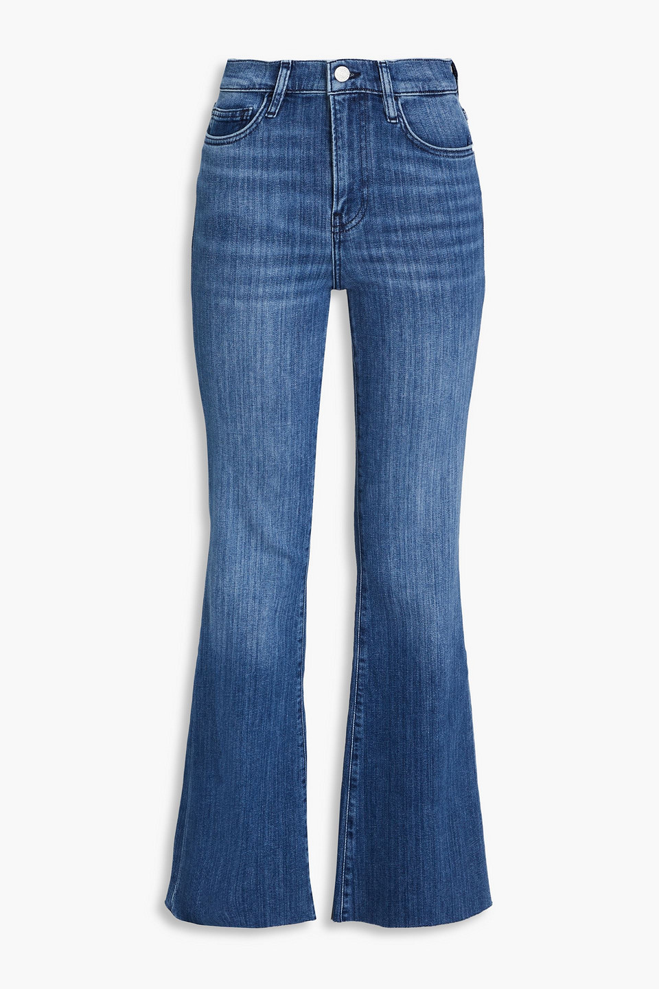 Frame Le Easy High-rise Flared Jeans In Mid Denim