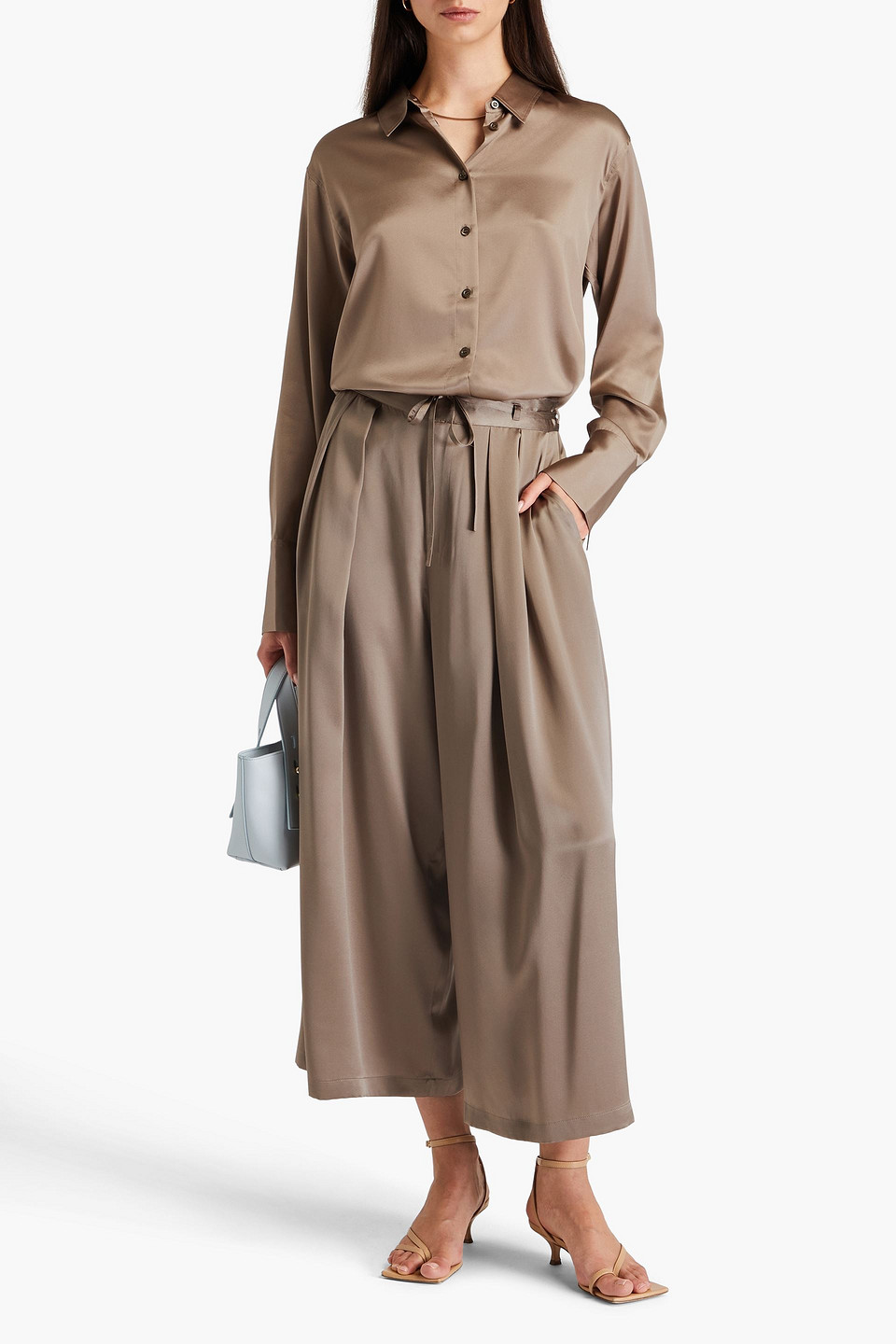 FRAME THE STANDARD STRETCH-SILK SATIN SHIRT