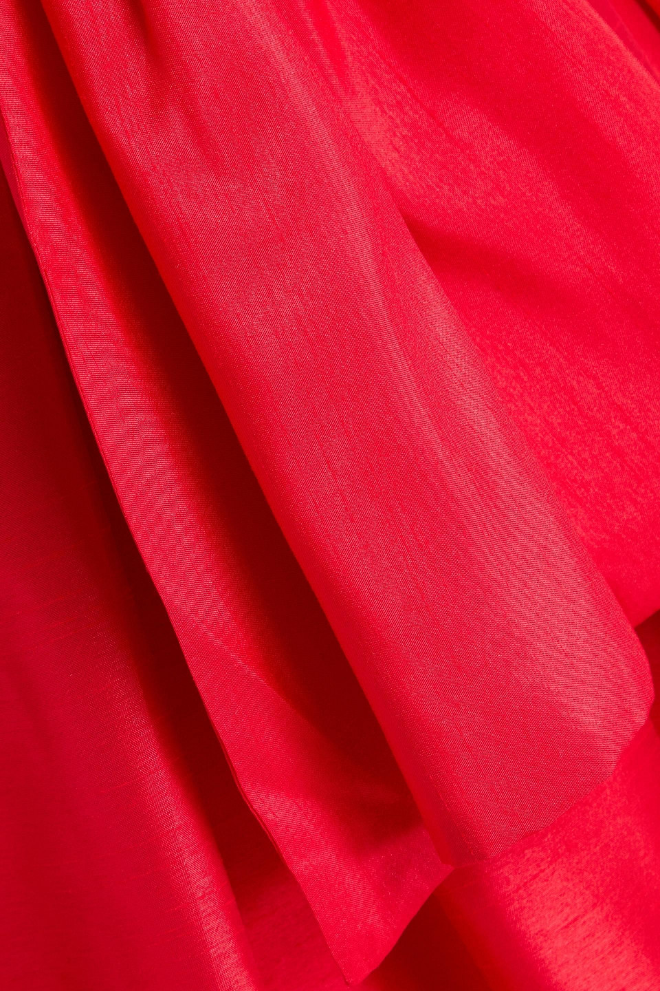 Nicholas Chelsea Strapless Knotted Shantung Midi Dress In Red