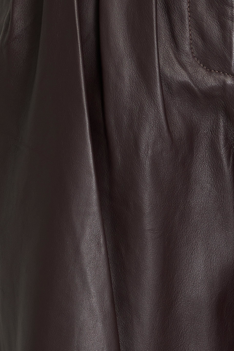 Cara Cara Ira Belted Pleated Leather Culottes In Dunkelbraun