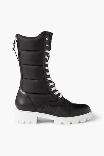 CHRISTIAN LOUBOUTIN بوت Pavleta من قماش عازل مبطّن مع حواف بالجلد