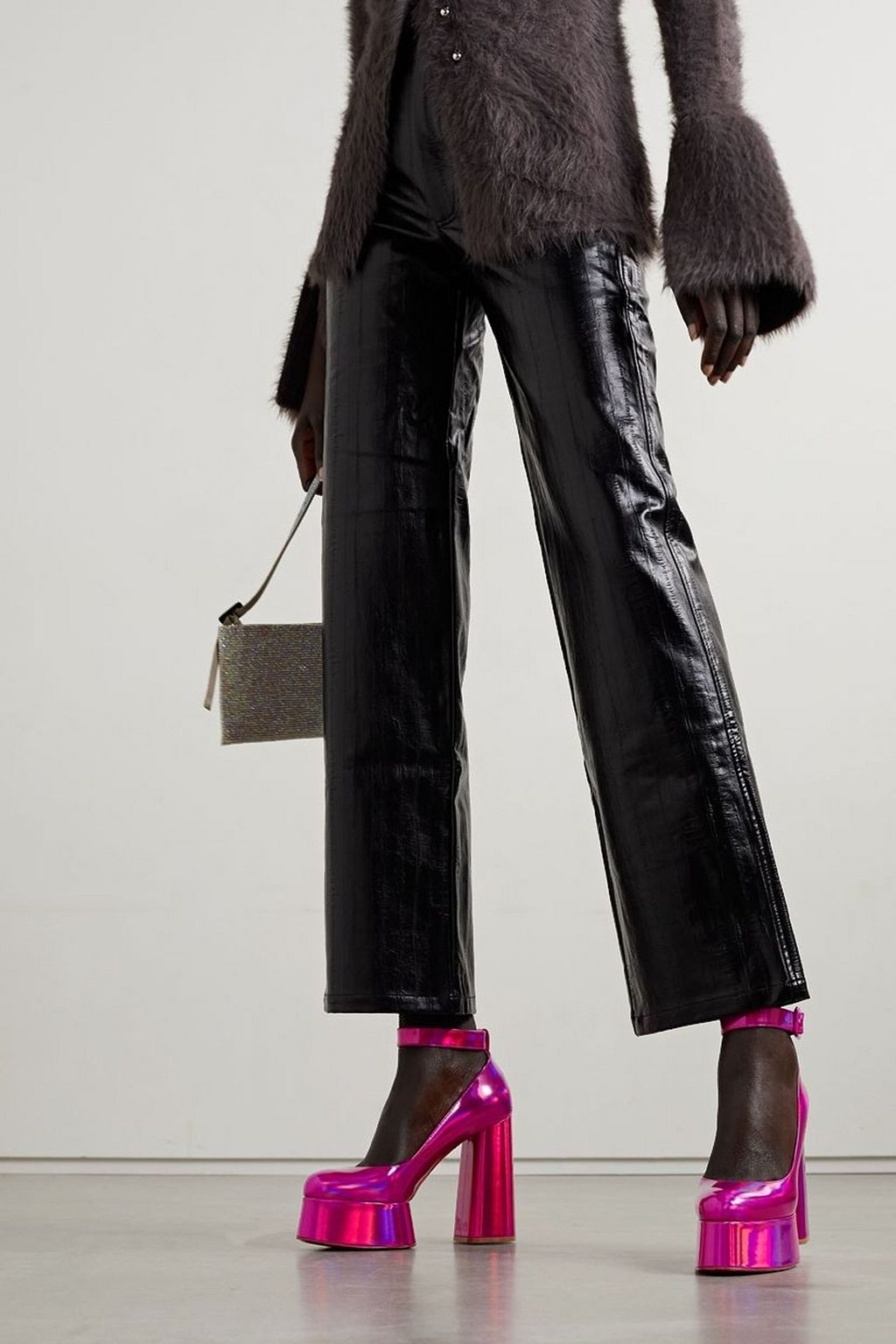 CHRISTIAN LOUBOUTIN Yazefir 130 iridescent leather platform pumps